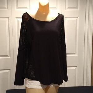 Zara long sleeve top with mesh sleeves size medium
